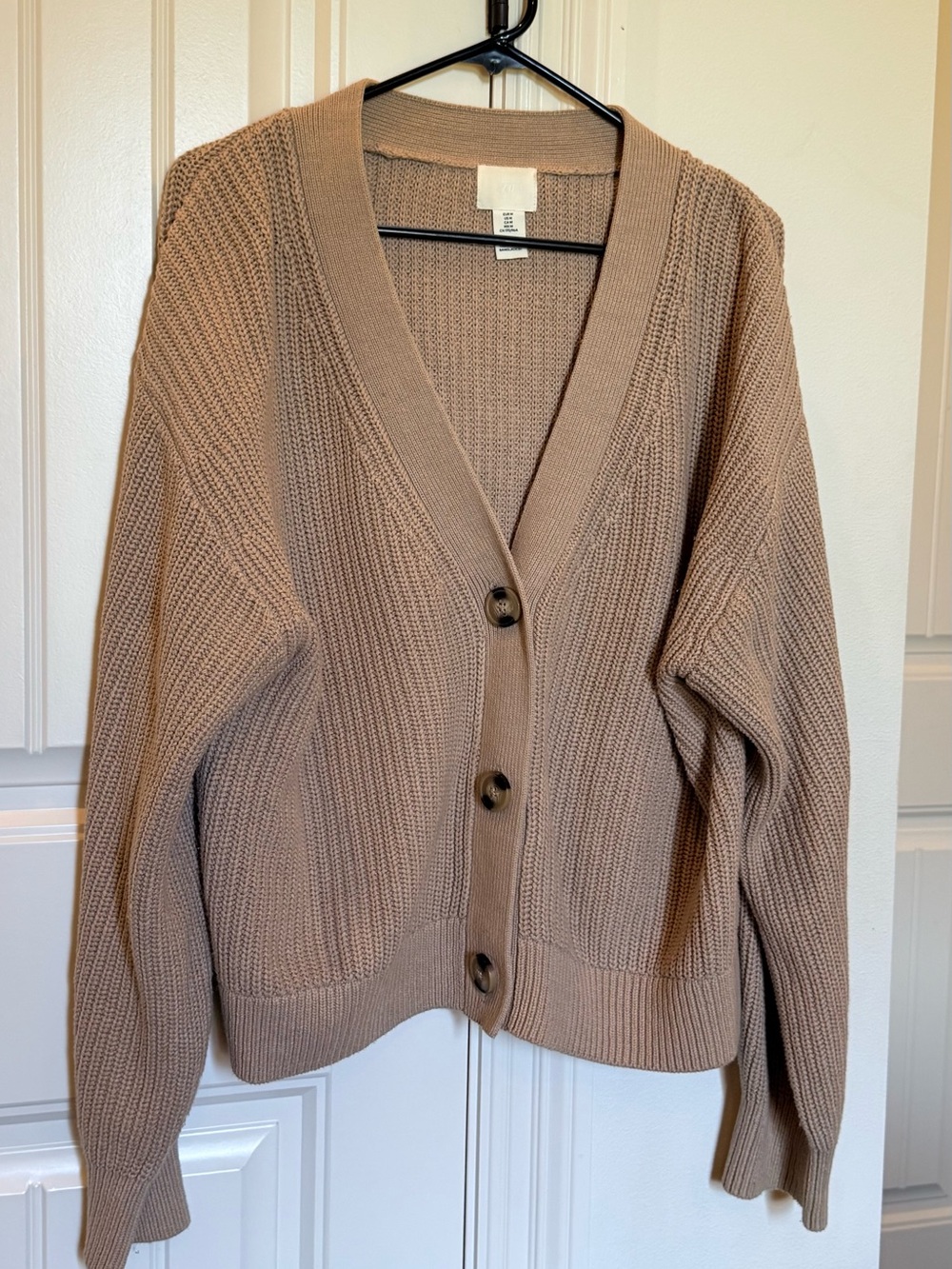 H&M Beige Ribbed Button Knit Cardigan - Picture 3 of 7